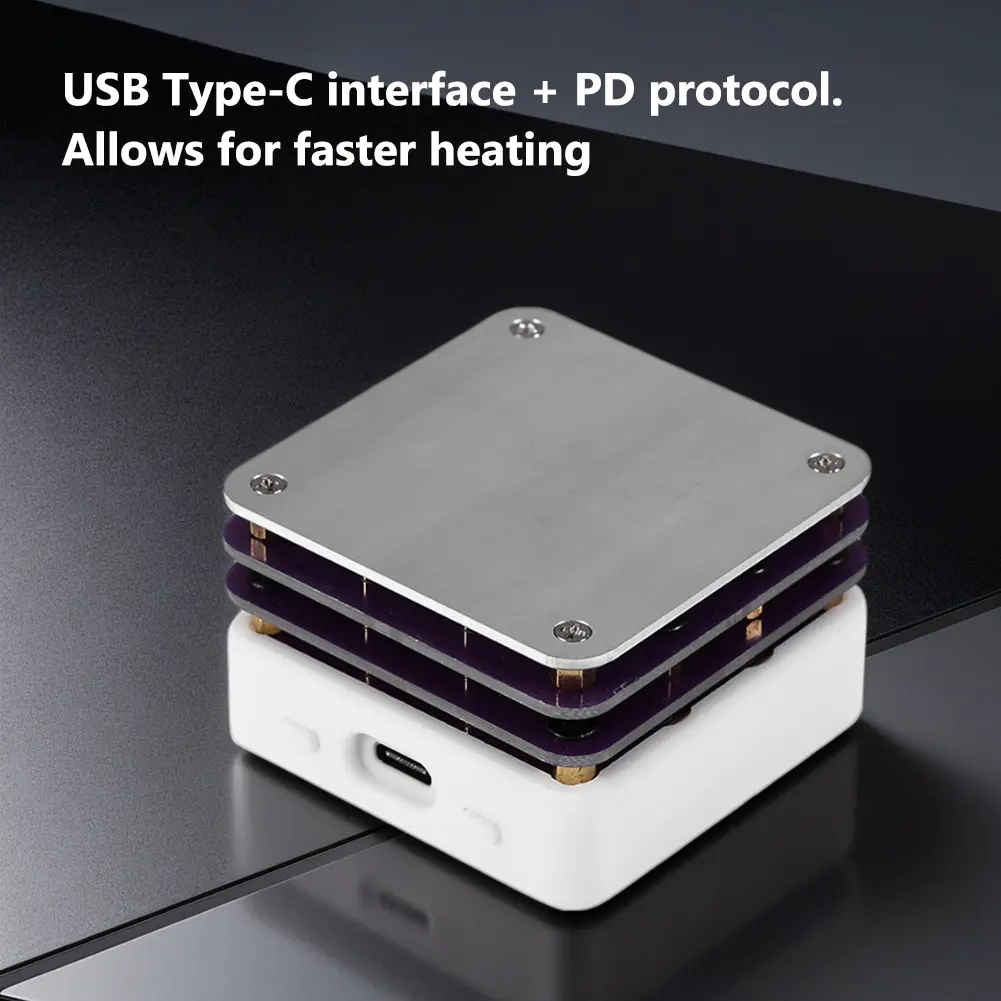 PD 65W Mini Hot Plate PCB Board Soldering Heating Plate Adjustable Constant Temperature Preheating Platform Type-C Repair Tool