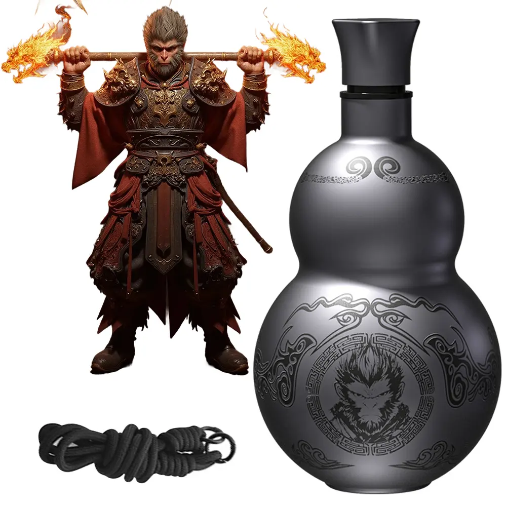 500ml Gourd Water Bottle Stainless Steel Wu Kong Water Kettle Leakproof Double-Layer Insulated Cup for Women Men
