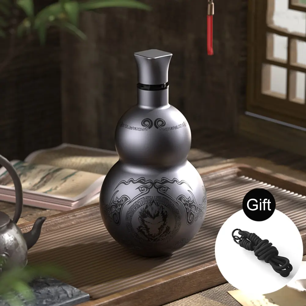 500ml Gourd Water Bottle Stainless Steel Wu Kong Water Kettle Leakproof Double-Layer Insulated Cup for Women Men
