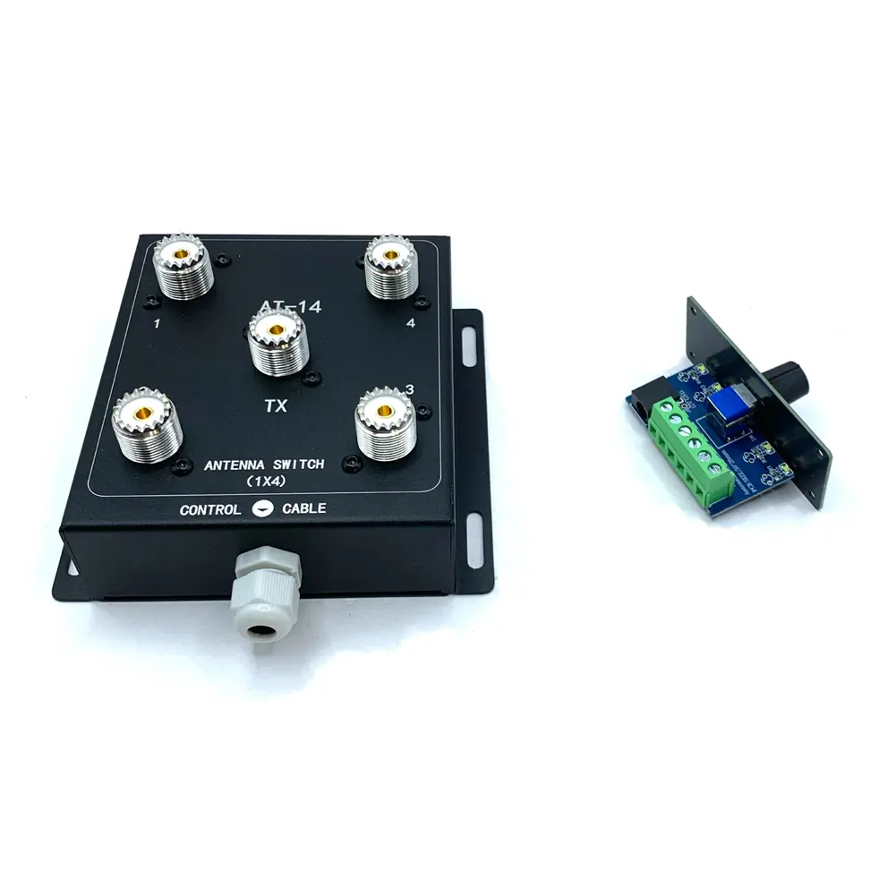 4-Way Coax Remote Antenna Switch Antenna Signal Switch 1.8-60MHz Antenna Splitter Switch RF Antenna Switch for Radio Stations