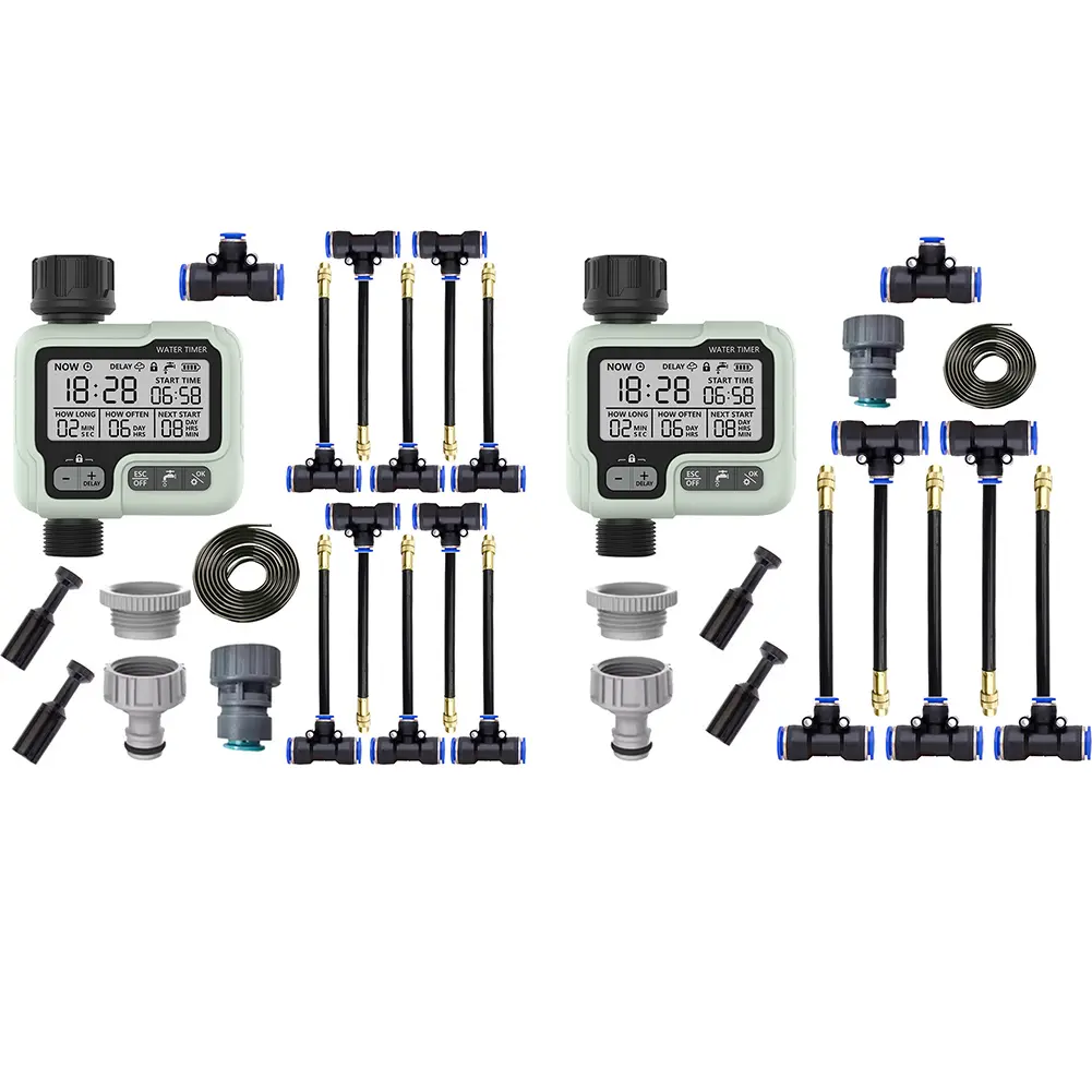 Automatic Water Timer Water Hose Timer Manual/Automatic Mode Irrigation Controller System with 5/10 Nozzles for Garden Yard Lawn
