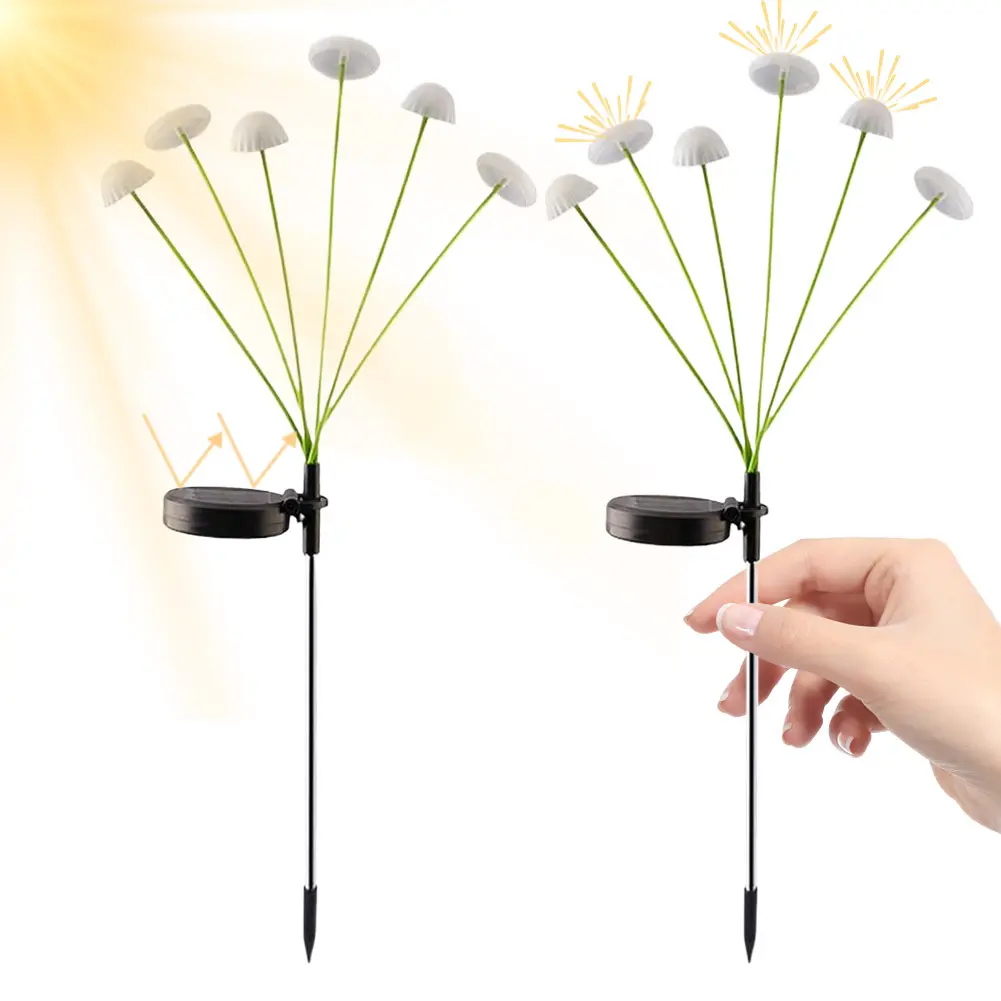 2Pcs Mushroom Garden Stake Light Waterproof Outdoor Mushroom LED Light Decorative Landscape Light for Pathway Walkway Flowerbed