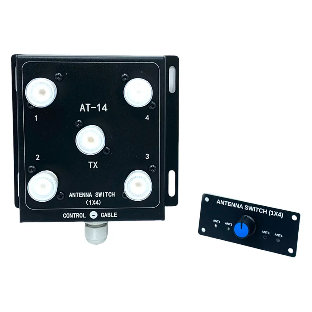 4-Way Coax Remote Antenna Switch Antenna Signal Switch 1.8-60MHz Antenna Splitter Switch RF Antenna Switch for Radio Stations