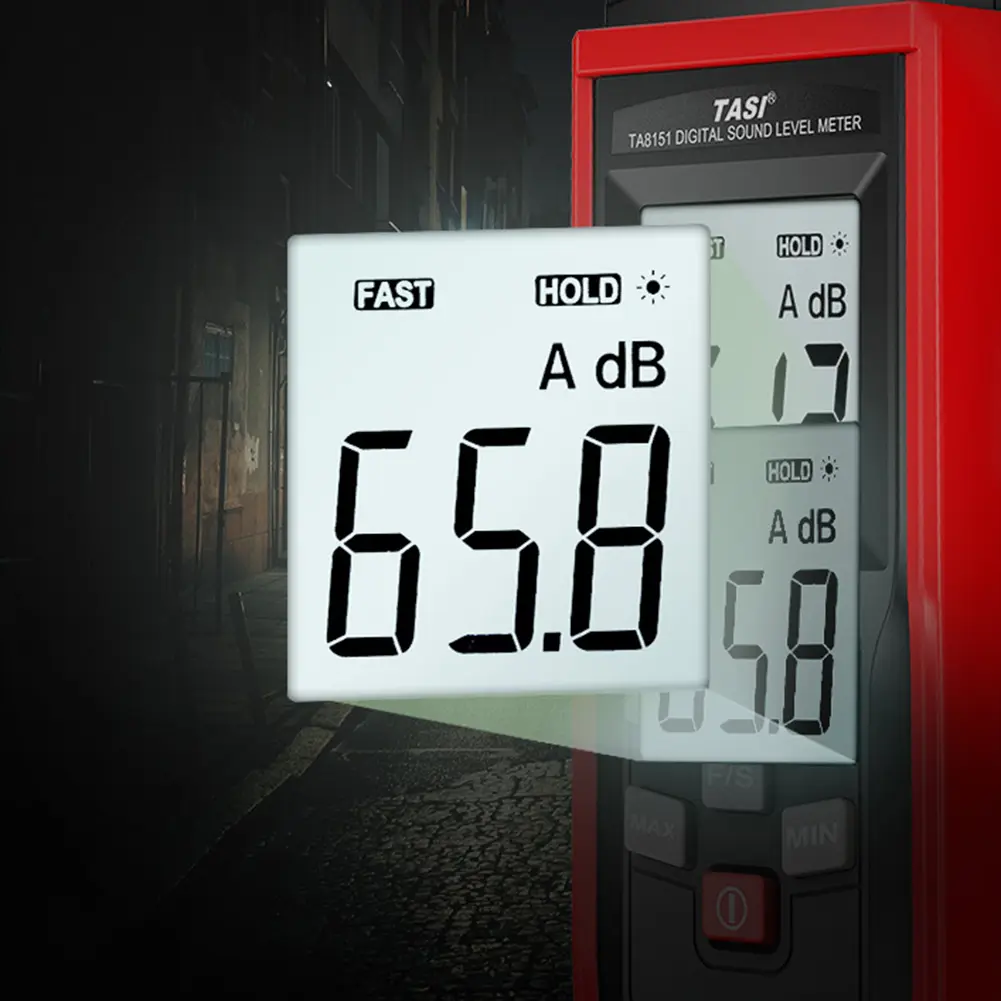TA8151 Audio Measuring Instrument Alarm Audio Sound Level Meter LCD Noise Measuring Instrument Decibel Monitor