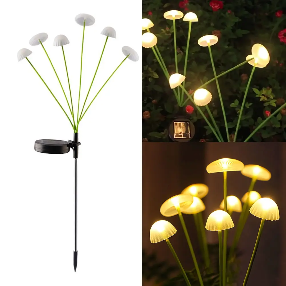 2Pcs Mushroom Garden Stake Light Waterproof Outdoor Mushroom LED Light Decorative Landscape Light for Pathway Walkway Flowerbed