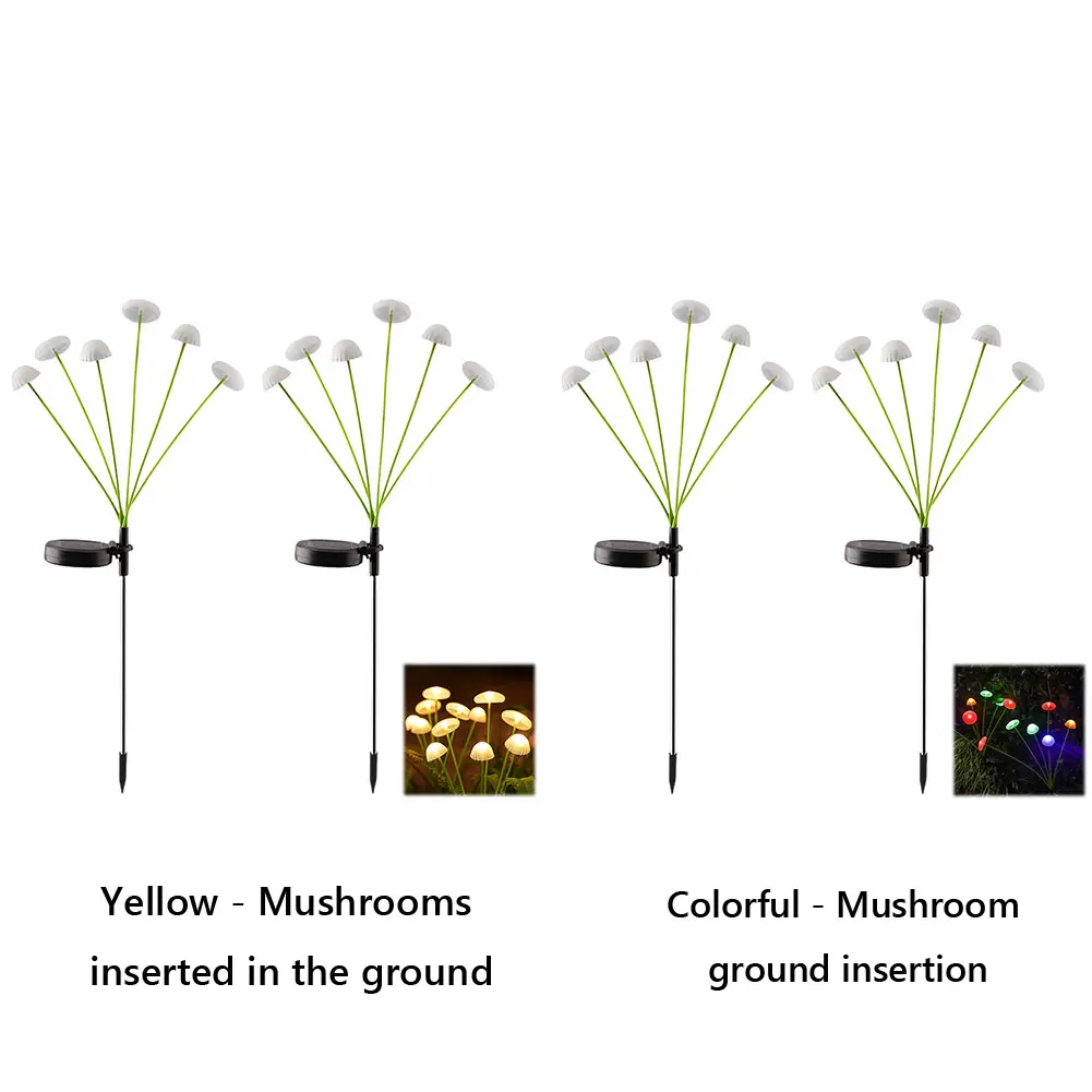 2Pcs Mushroom Garden Stake Light Waterproof Outdoor Mushroom LED Light Decorative Landscape Light for Pathway Walkway Flowerbed