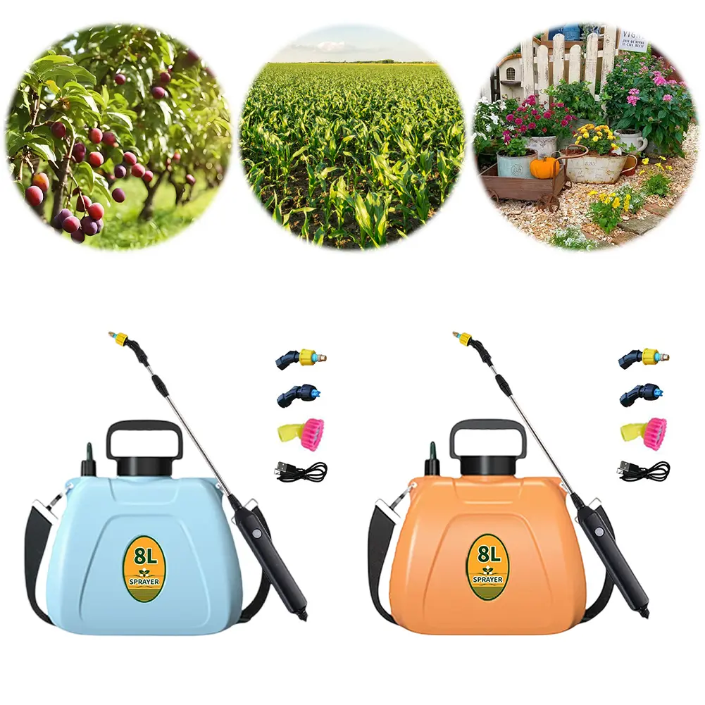 8L Automatic Garden Plant Mister W/ Shoulder Strap Rechargeable Battery Powered Sprayer Battery Backpack Sprayer Irrigation Tool