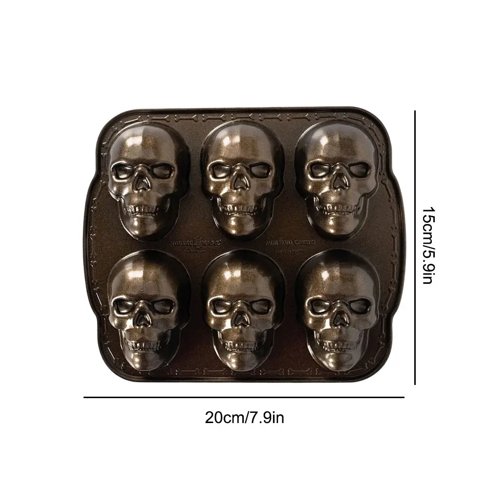 Halloween Skull Cake Pan Molds Non-Stick Cake Baking Molds Stainless Steel Skeleton Chocolate Molds for Chocolate Candy Cake