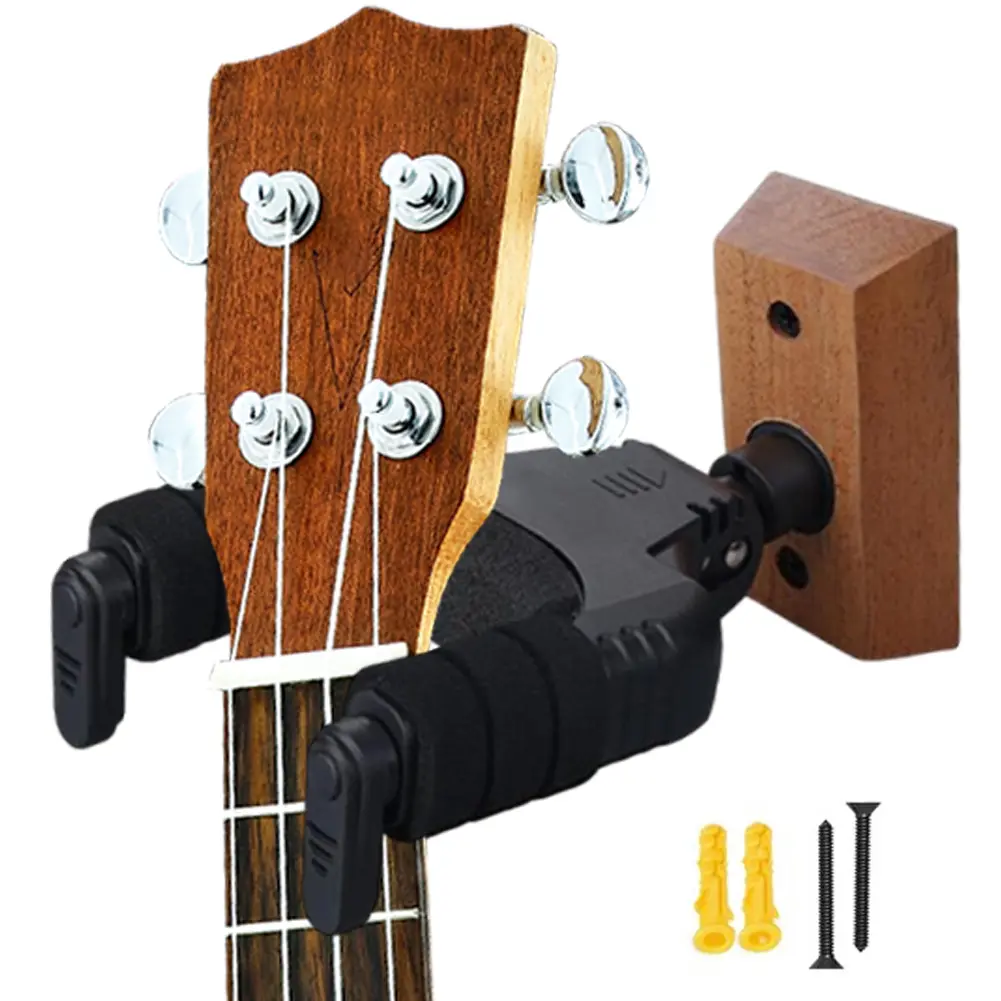 Guitar Holder Hook U Shaped Guitar Display Hook with Wood Base Plastic Guitar Hanger for Acoustic Electric Guitar Classic Bass