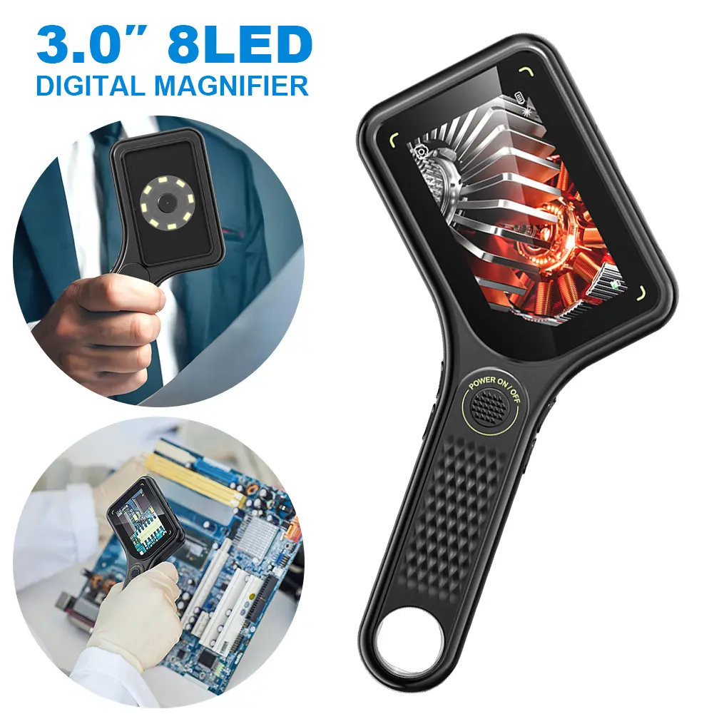 500X Magnification Digital Microscope 2MP HD Electronic Coin Magnifier Rechargeable Microscope Camera for School Outdoor Teach