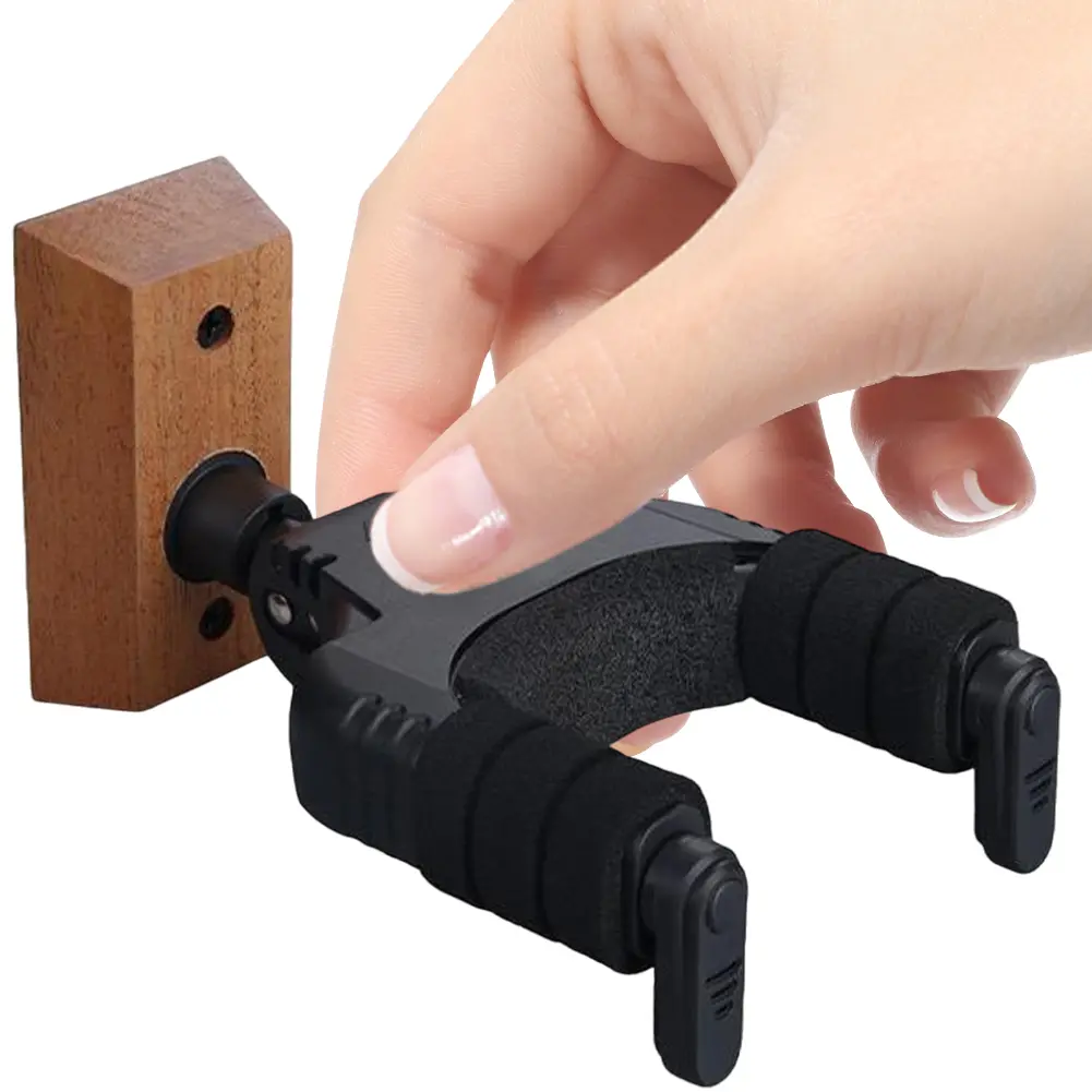 Guitar Holder Hook U Shaped Guitar Display Hook with Wood Base Plastic Guitar Hanger for Acoustic Electric Guitar Classic Bass