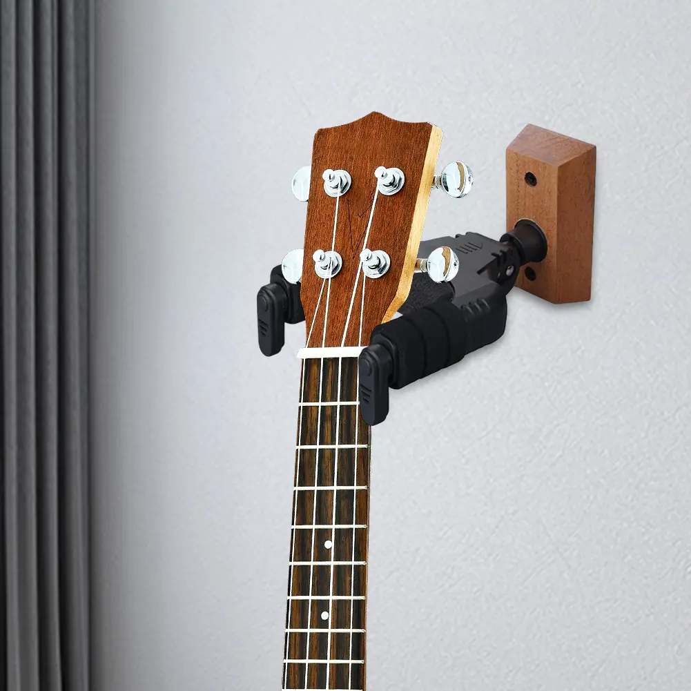 Guitar Holder Hook U Shaped Guitar Display Hook with Wood Base Plastic Guitar Hanger for Acoustic Electric Guitar Classic Bass