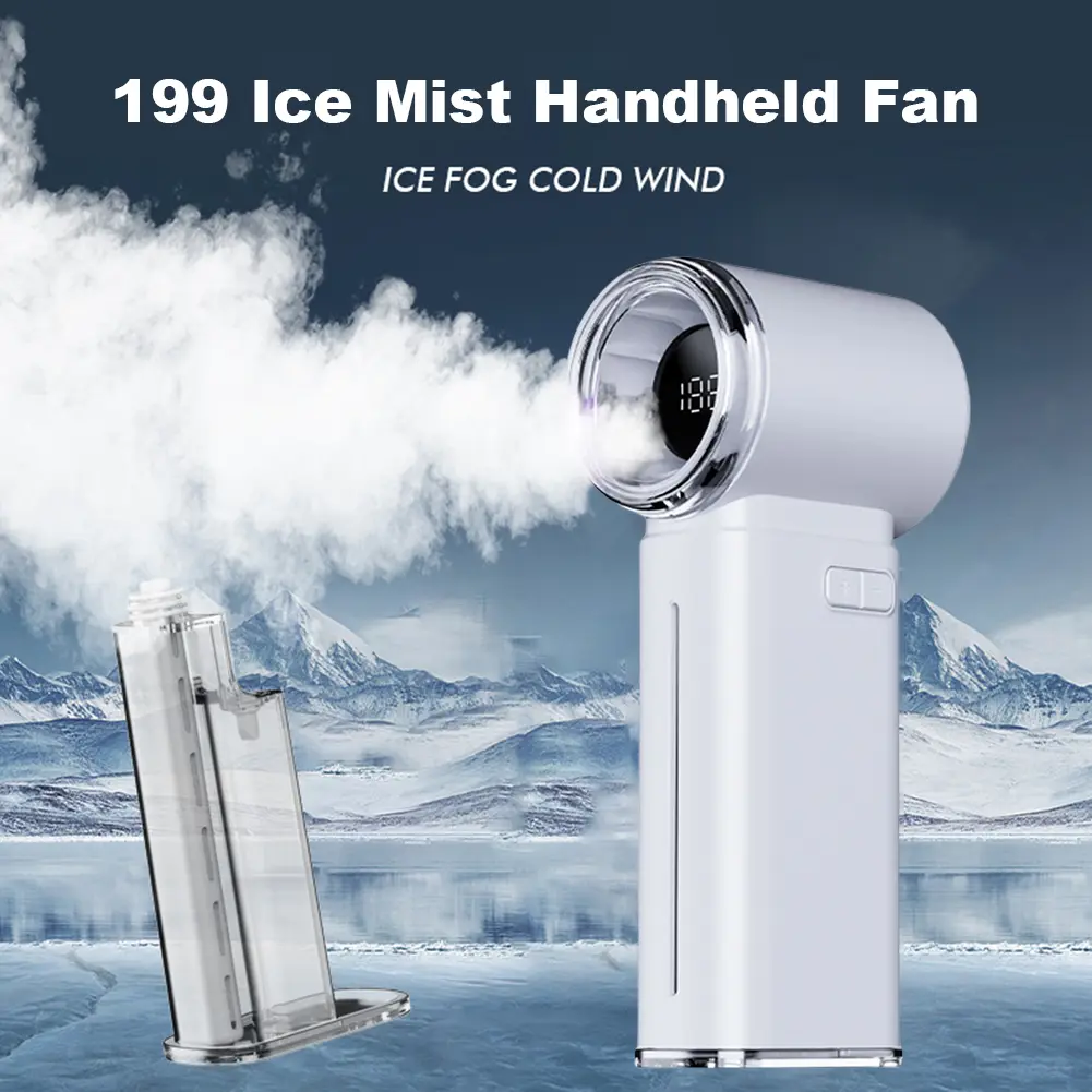 3500mAh Adjustable High-Speed Fan Digital Display 199 Speed Portable Fan USB Rechargeable for Camping Hiking Outdoor Activities