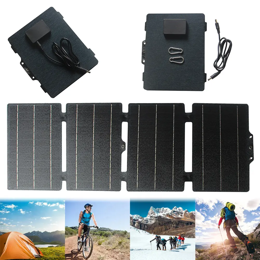 30W Flexible ETFE Solar Panel Charger IPX6 Waterproof Lightweight Solar Panel Charger 3 Output Ports for Outdoor Camping Hiking