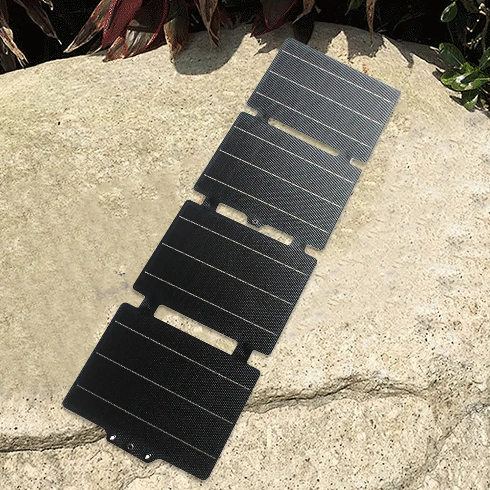 30W Flexible ETFE Solar Panel Charger IPX6 Waterproof Lightweight Solar Panel Charger 3 Output Ports for Outdoor Camping Hiking
