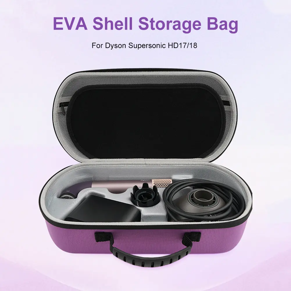 Hard Carrying Case Shockproof Storage Bag Portable Hair Dryer Carrying Bag for Dyson Supersonic HD17/18 Hair Dryer