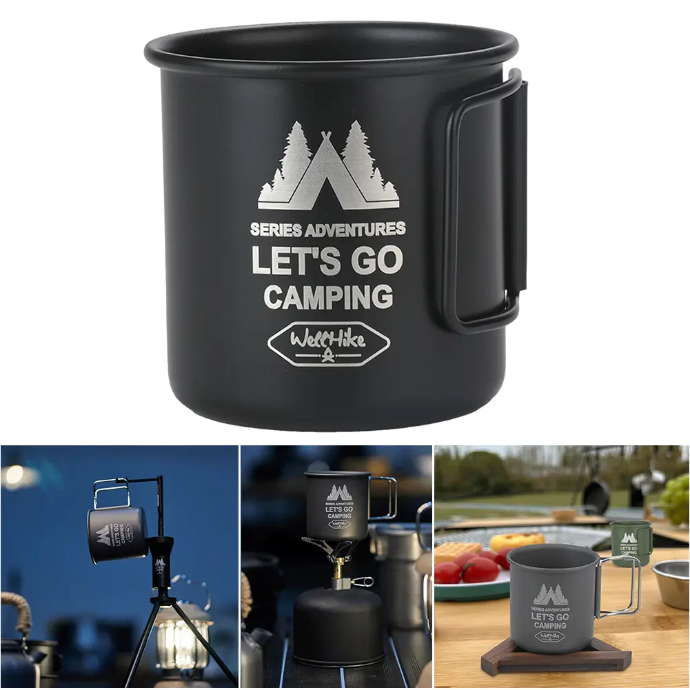 300ML Camping Water Cup Aluminum Alloy Camping Mug Lightweight Tea Beer Coffee Mug Portable Camping Cup for Camping Hiking