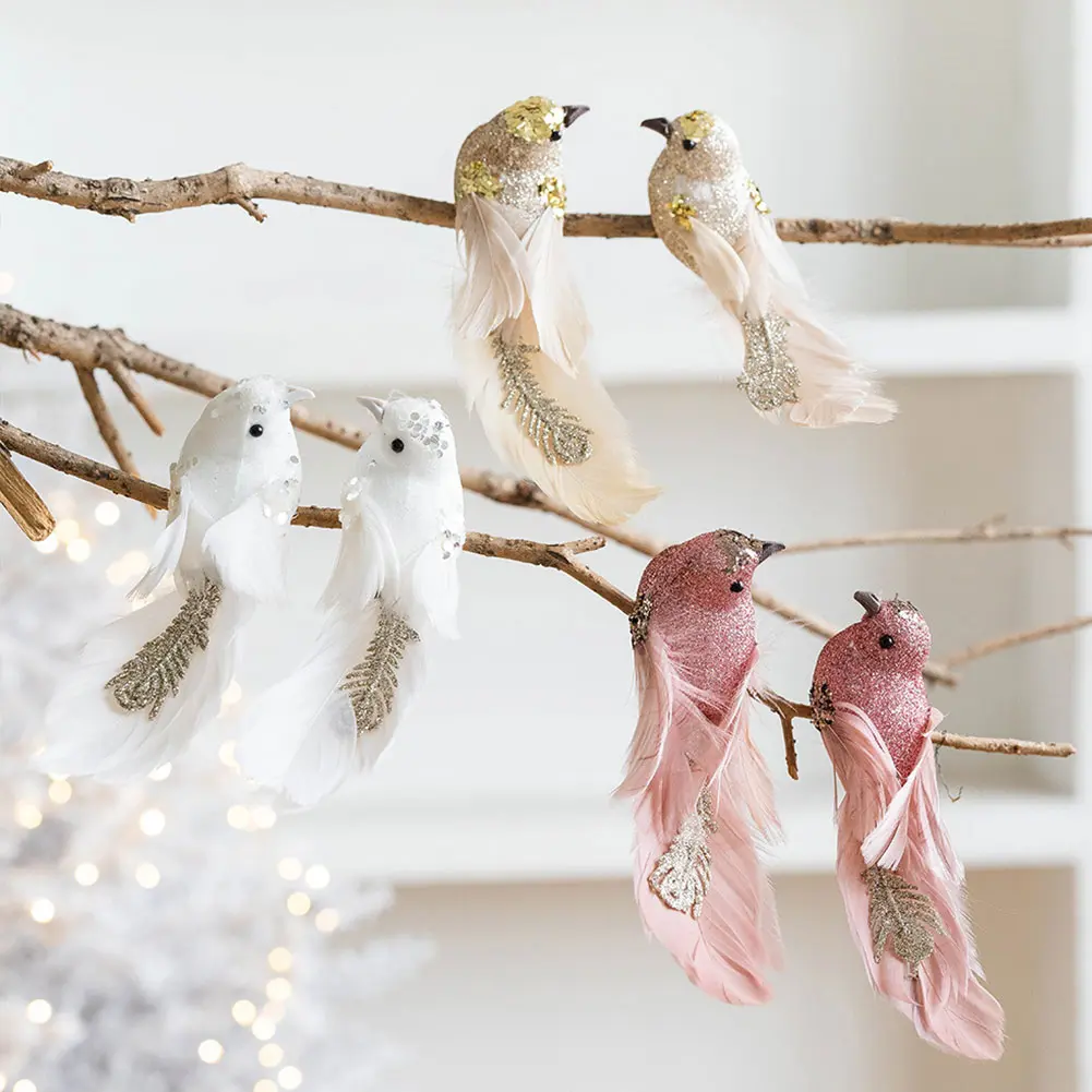 Foam Simulation Feather Bird Artificial Bird Christmas Tree Decoration Bird Christmas Tree Decoration