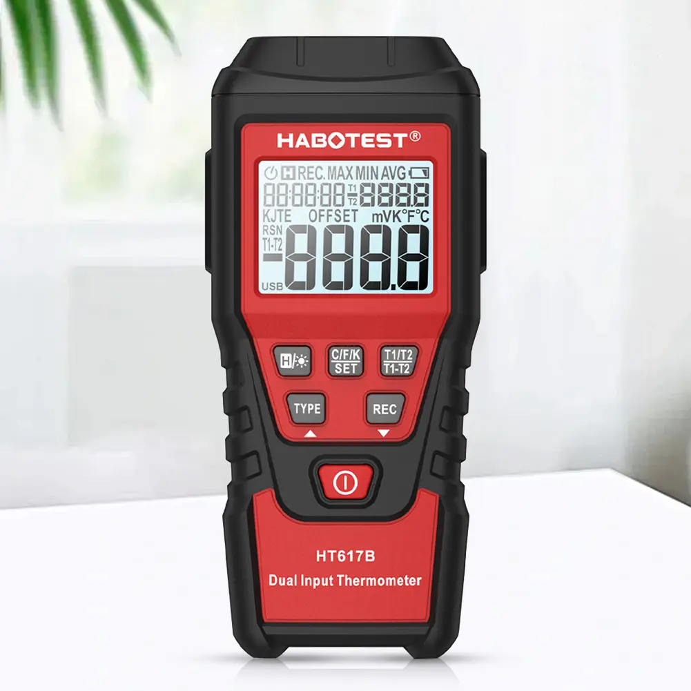 Digital Thermometer Dual Channel Portable Temperature Tester -200-1300℃ Temperature Meter for Blast Furnaces & Liquid Hydrogen