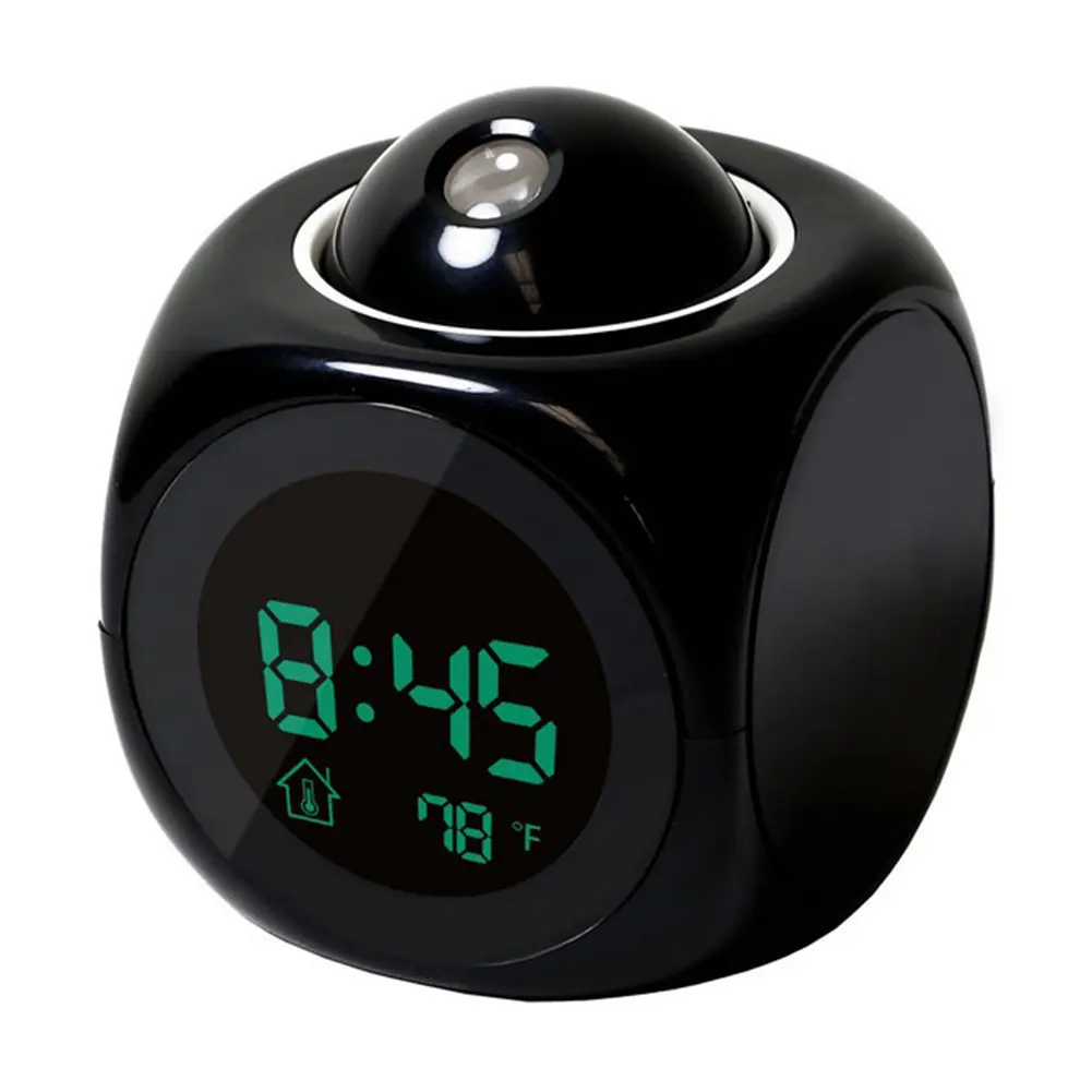 Projection Chime Clock Multi-function Digital Projection Alarm Clock Temperature Display 12/24 Hours for Home Bedroom Decoration
