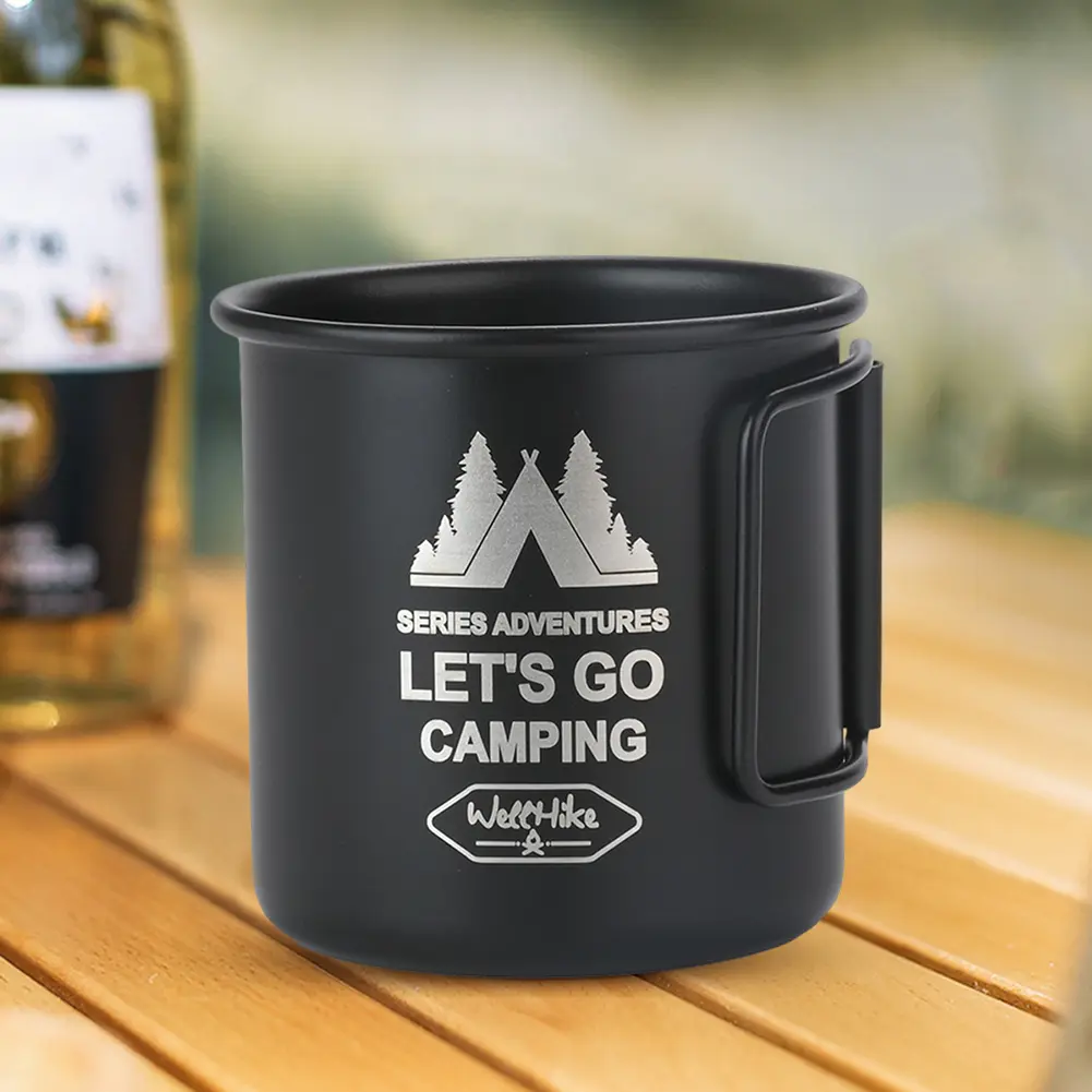 300ML Camping Water Cup Aluminum Alloy Camping Mug Lightweight Tea Beer Coffee Mug Portable Camping Cup for Camping Hiking