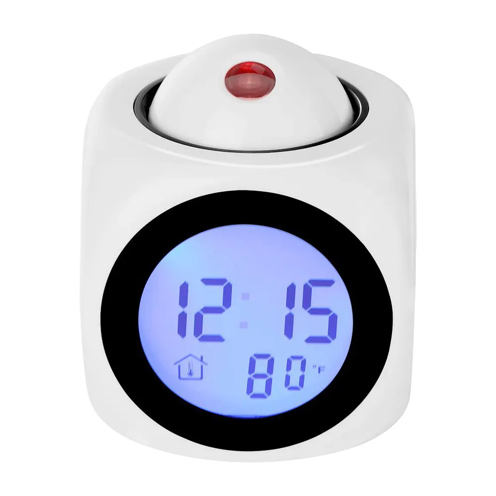 Projection Chime Clock Multi-function Digital Projection Alarm Clock Temperature Display 12/24 Hours for Home Bedroom Decoration