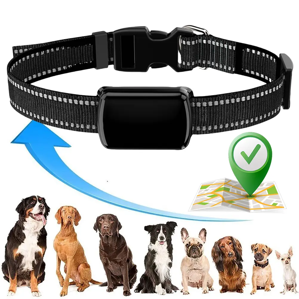 Dog Tracker with Adjustable Collar Smart Pet Locator Cat Tracker for Dogs & Cats