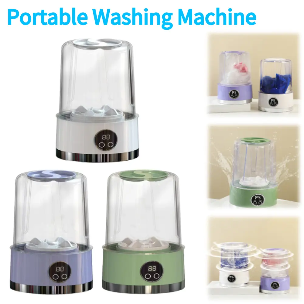 Portable Mini Washing Machine Cordless Underwear Washing Cup Mini Washer for Apartment Dorm Hotel Travel & Camping