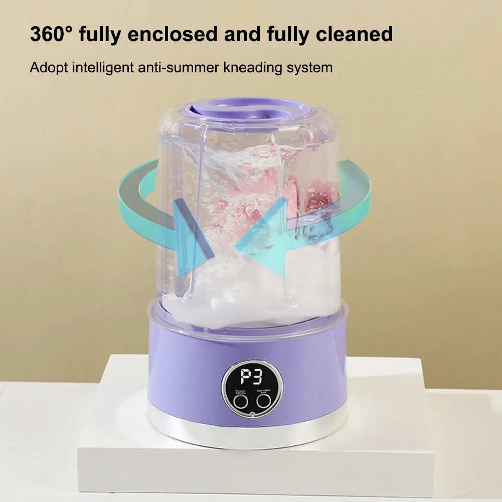 Portable Mini Washing Machine Cordless Underwear Washing Cup Mini Washer for Apartment Dorm Hotel Travel & Camping