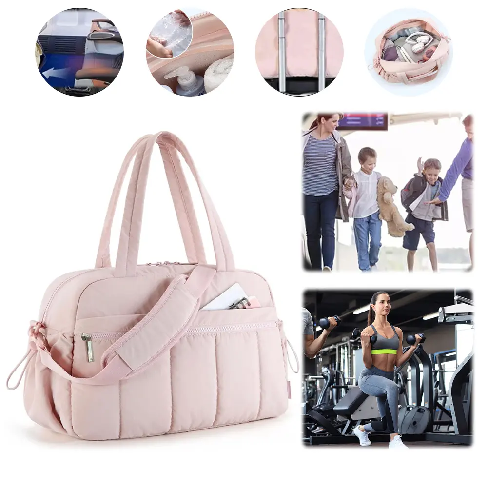 Women Travel Duffel Bag with Wet Pocket Gym Tote Bag Large Capacity Airport Cabin Bag Outdoor Travel Hiking Carry Bag