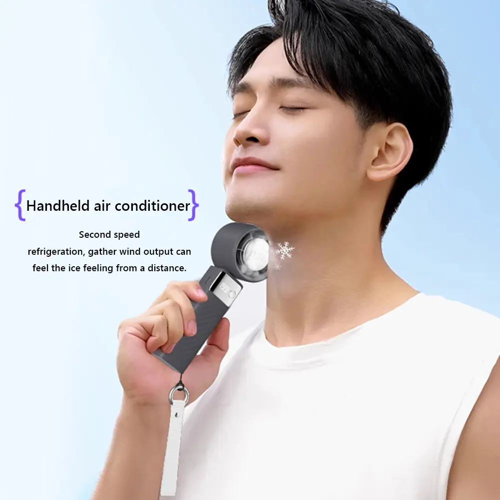 Portable Handheld Fan Mini Folding Fan Lightweight Desktop Cooling Fan 199 Gear Small Table Fan USB Rechargeable for Home Office