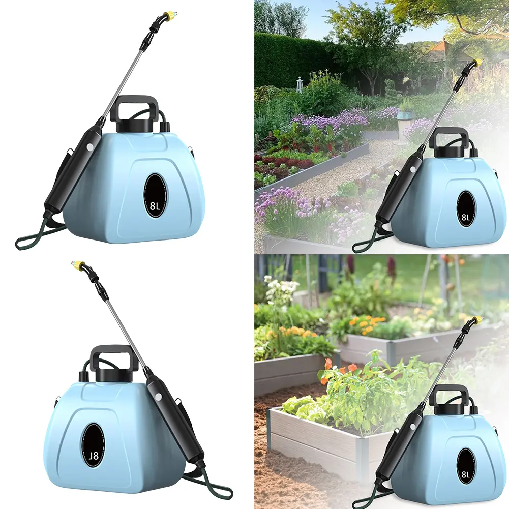 8L Shoulder Pesticide Sprayer Automatic Sprayer Bottle Multi-Function Weed Yard Lawn Sprayer Rechargeable for Garden Irrigation