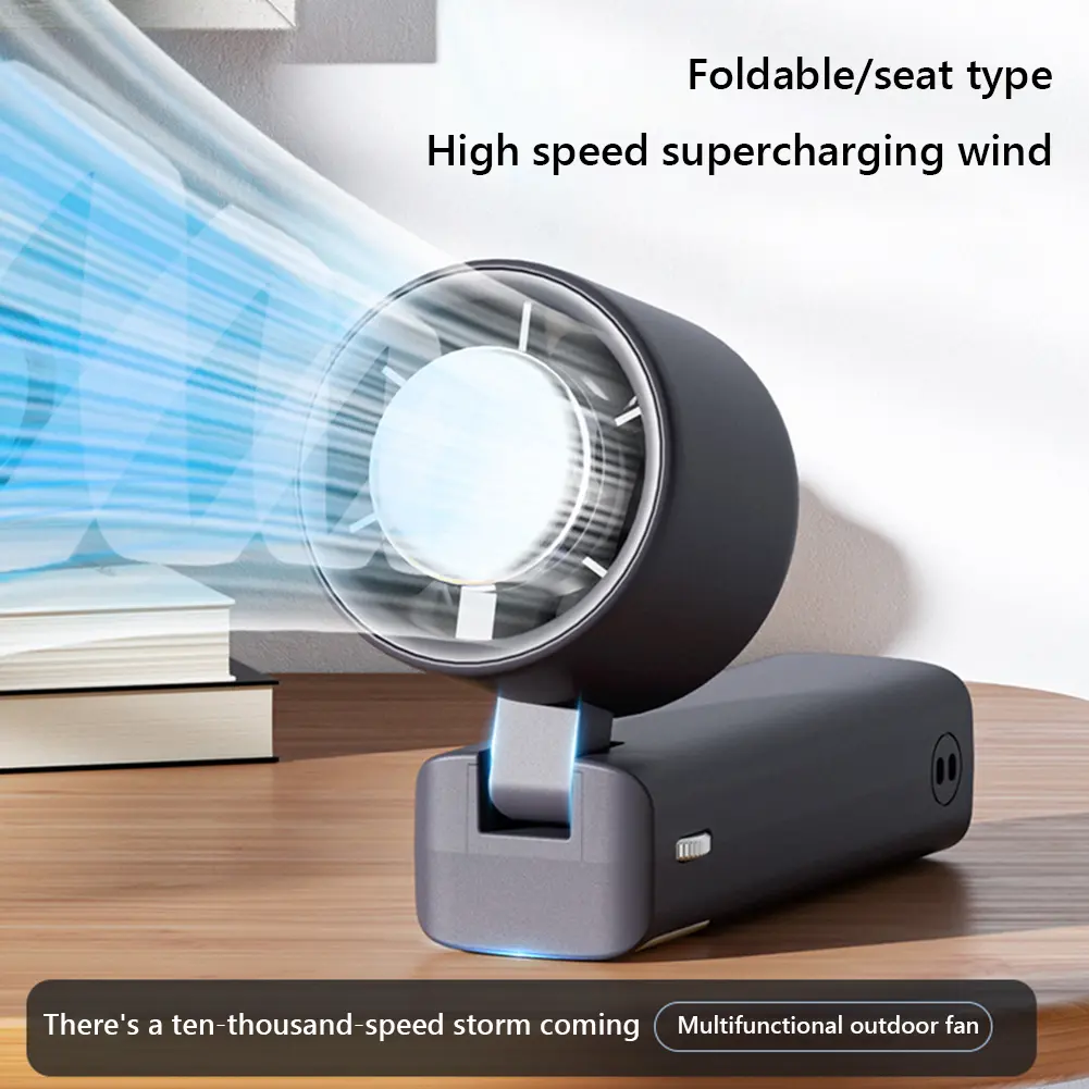 Portable Handheld Fan Mini Folding Fan Lightweight Desktop Cooling Fan 199 Gear Small Table Fan USB Rechargeable for Home Office