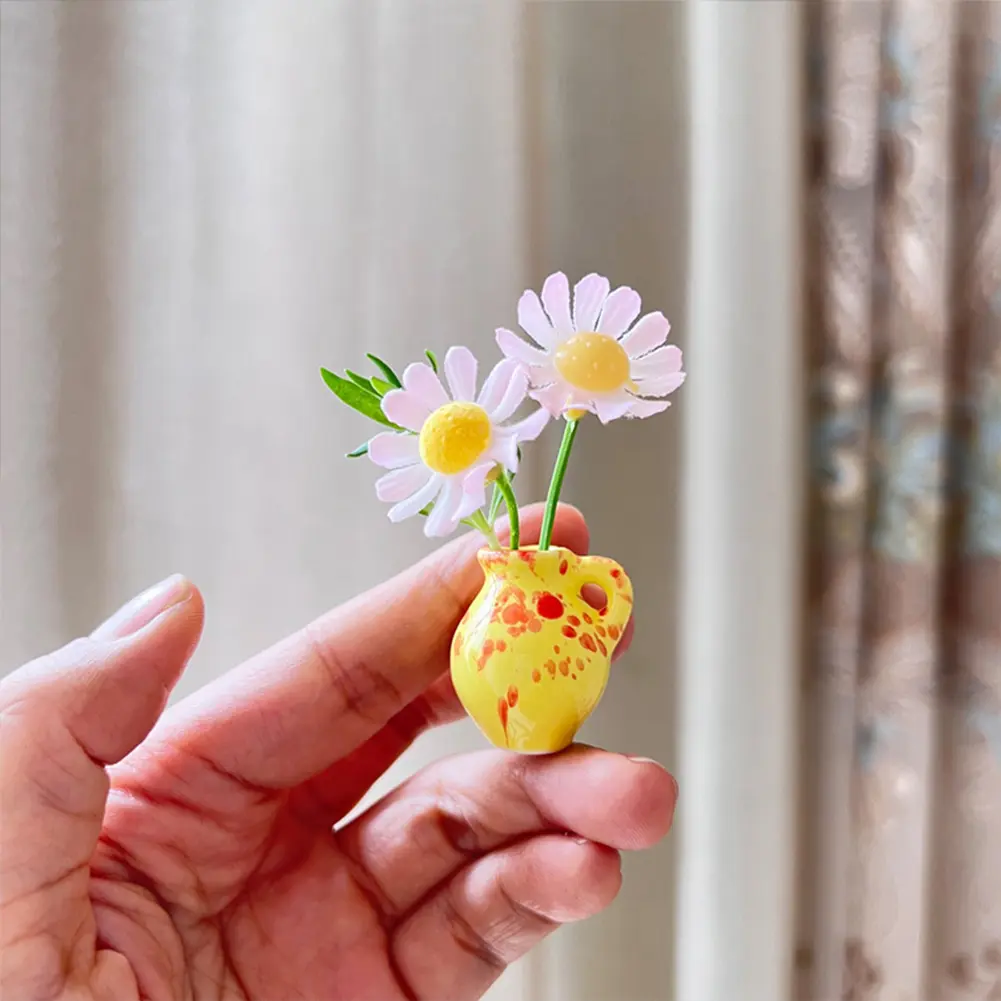 8/5PCS Cute Ceramic Vase Refrigerator Magnets Fridge Magnets Refrigerator Stickers for Home Kitchen Office Locker Whiteboard