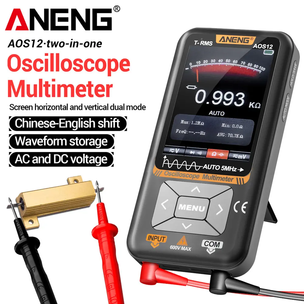 Oscilloscope Multimeter 48MSa/s Sample Rate Handheld Digital Oscilloscope Professional Oscilloscope Battery Powered Oscilloscope