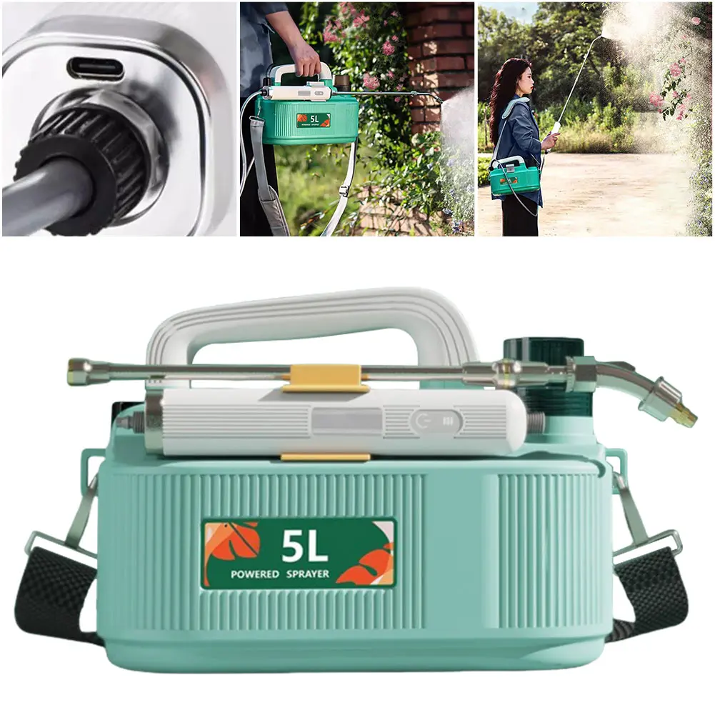 5L Electric Garden Sprayer USB Rechargeable Portable Spray Bottle Battery Powered Garden Irrigation Sprinkler for Home Garden