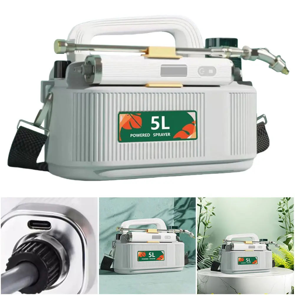 5L Electric Garden Sprayer USB Rechargeable Portable Spray Bottle Battery Powered Garden Irrigation Sprinkler for Home Garden