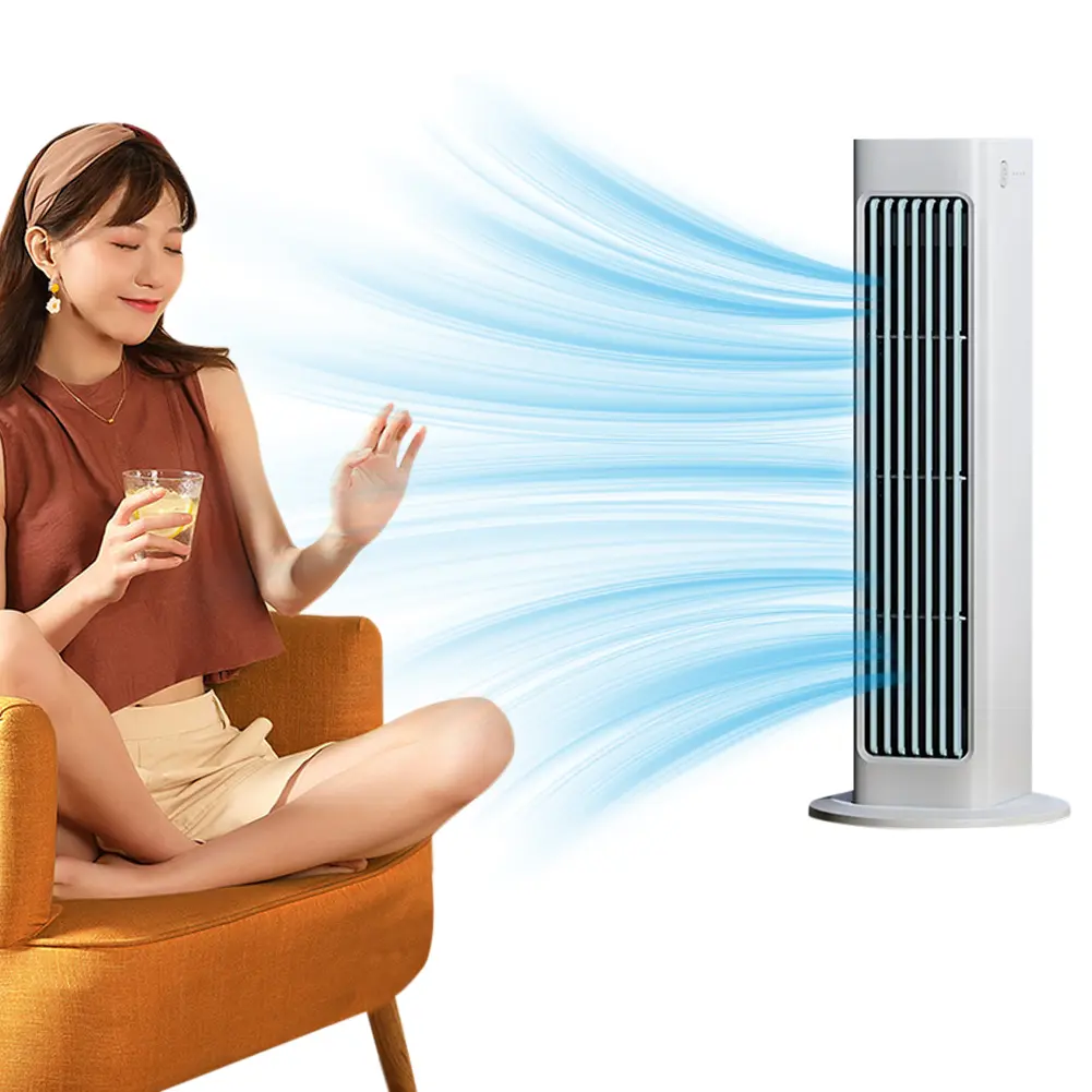 Silent Cooling Fan Remote Control Bladeless Air Cooler Fan Multi-Purpose Desktop Standing Fan for Bedroom Living Rooom Bathroom