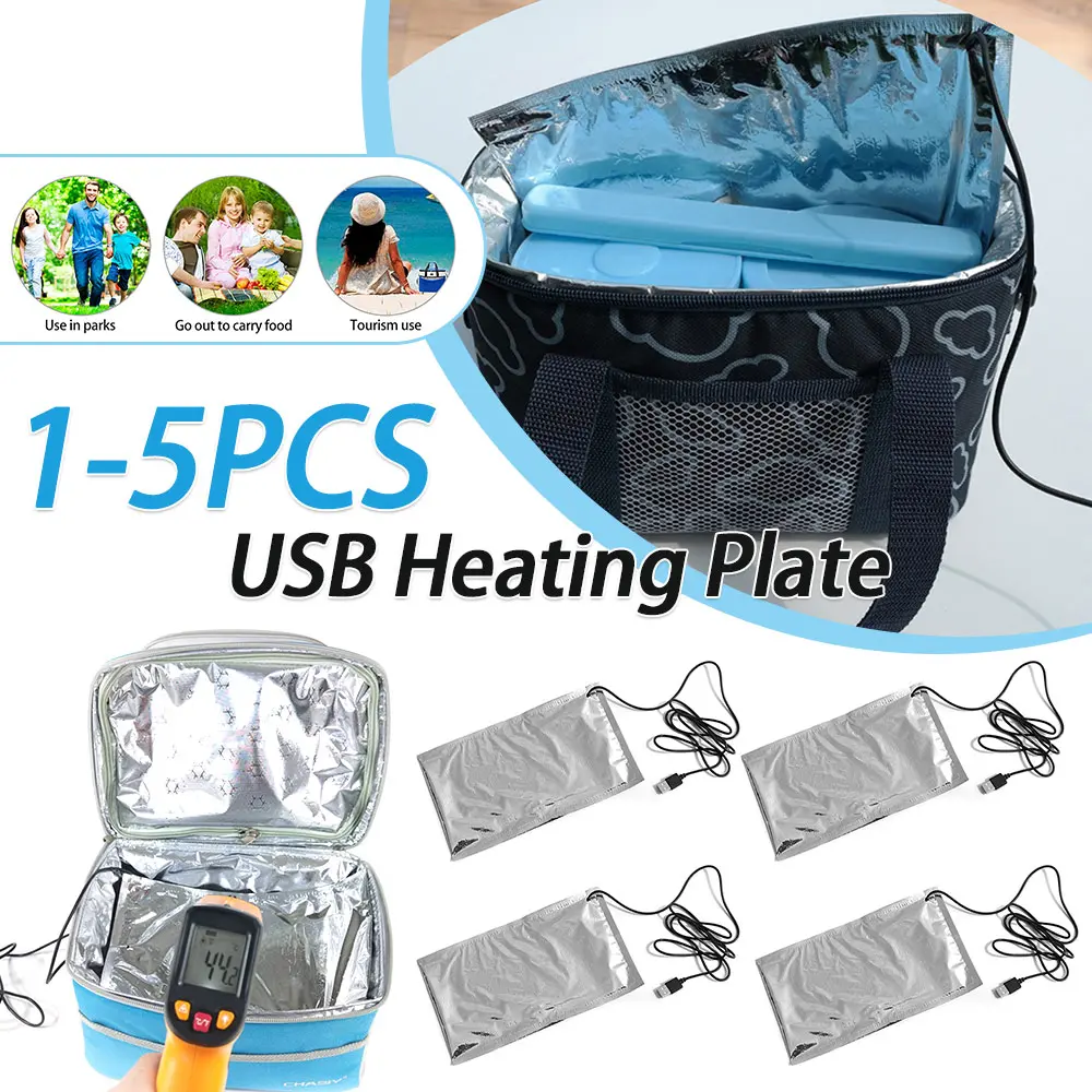 1-5PCS Milk Bottle Thermal Heater Pad Portable Lunch Box Warmer Pad Lightweight Food Warmer Plate Multifunction for Camping