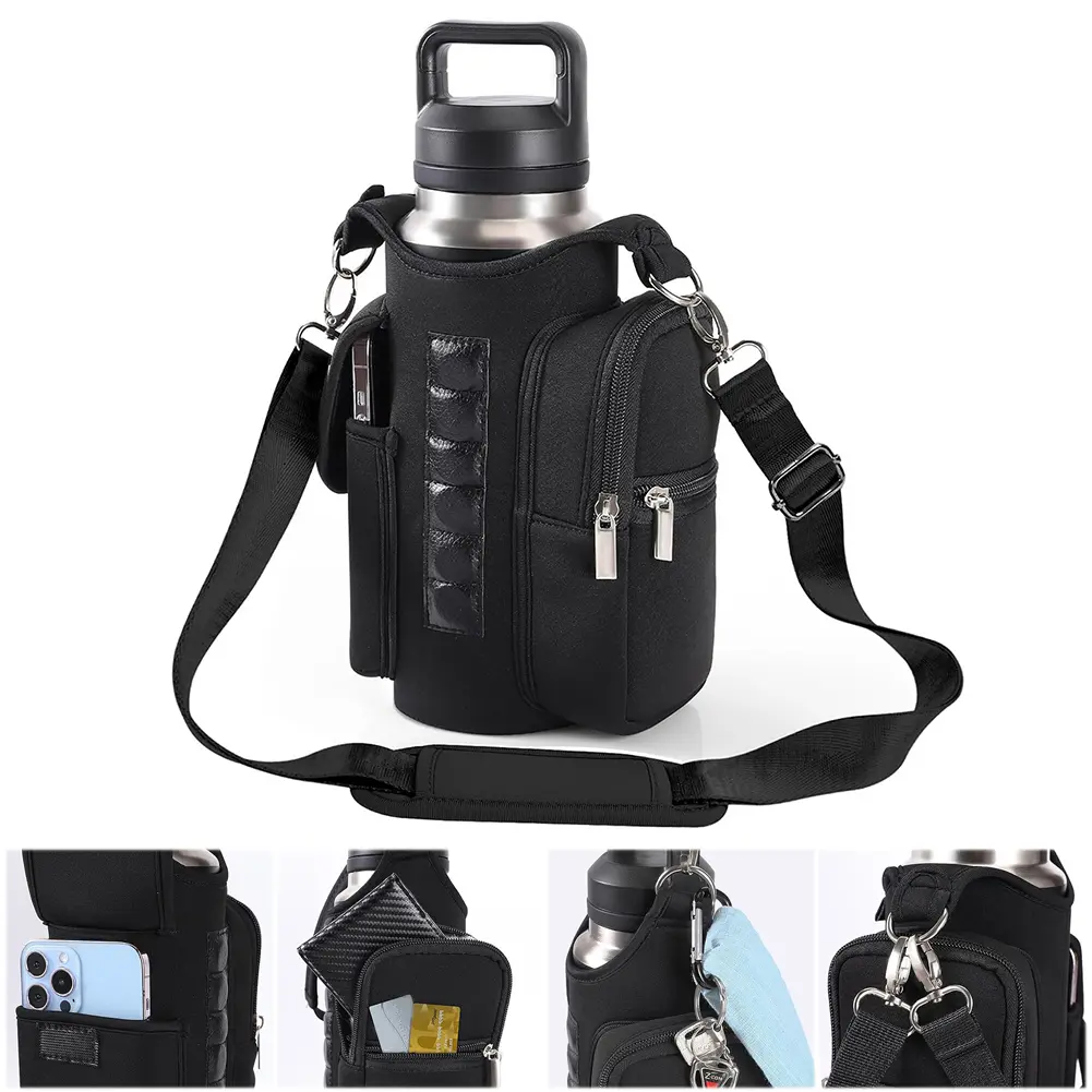 Magnetic Sling Bag Crossbody Water Bottle Pouch Phone Holder Water Bottle Carrier Bag for Men Women Fitness Travel Sports
