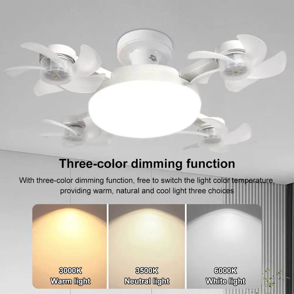 Drone Fan with LED Lantern Remote Control 2 In 1 Hanging Fan E27 Universal Dimming Drone Fan for Dining Room Bedroom Living Room