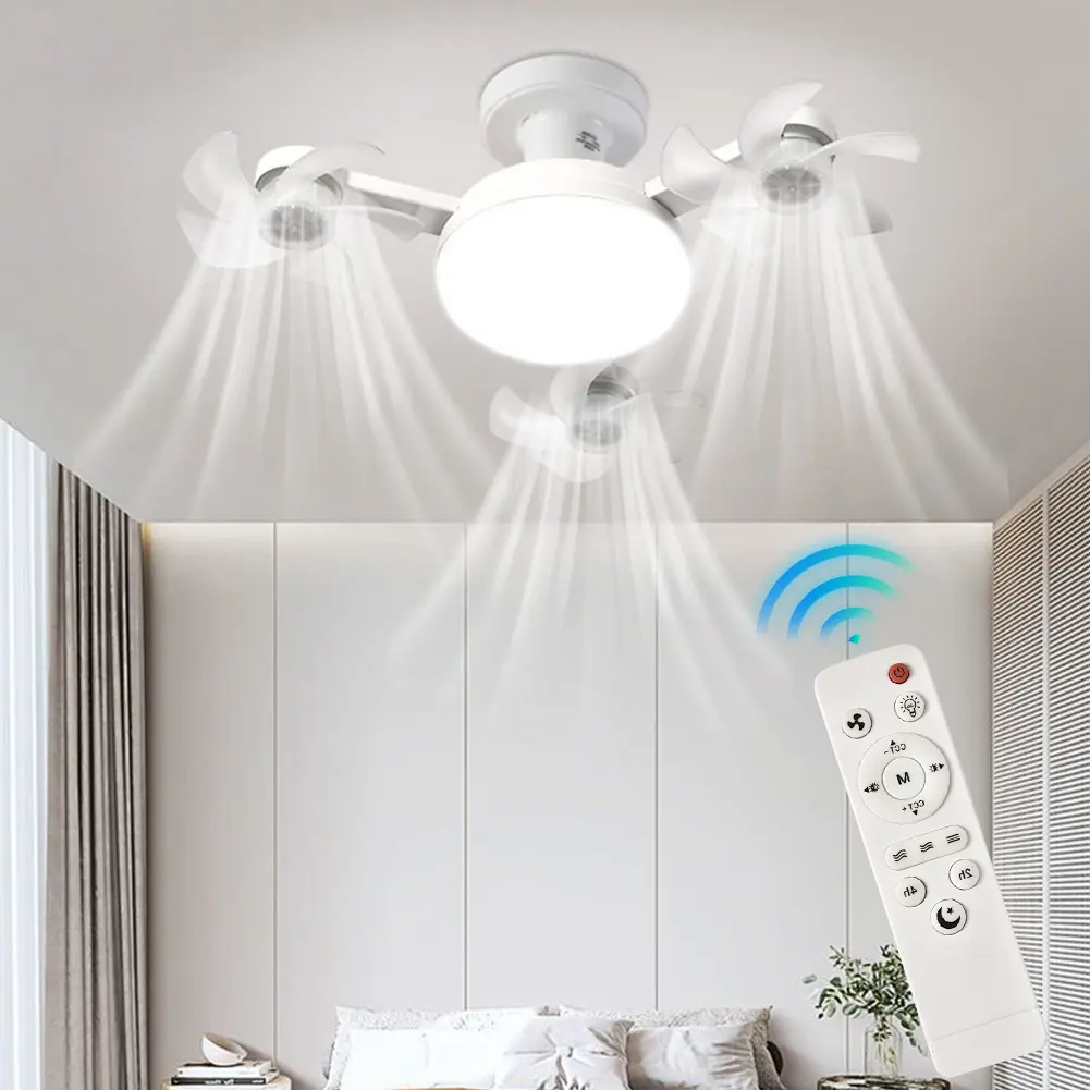 Drone Fan with LED Lantern Remote Control 2 In 1 Hanging Fan E27 Universal Dimming Drone Fan for Dining Room Bedroom Living Room