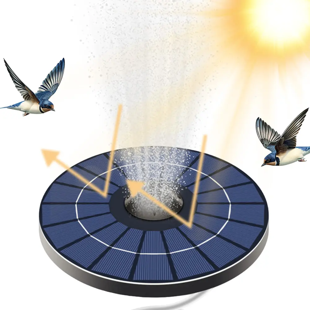 Solar Floating Pond Aerator Solar Powered Air Pump with Air Hose and Bubble Stone Bubble Oxygenator Auto Off for Birdbath