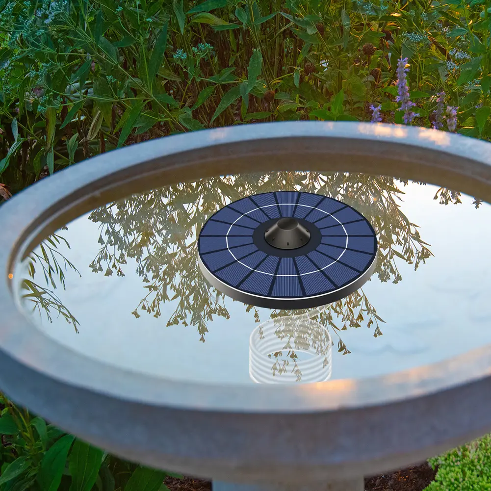 Solar Floating Pond Aerator Solar Powered Air Pump with Air Hose and Bubble Stone Bubble Oxygenator Auto Off for Birdbath