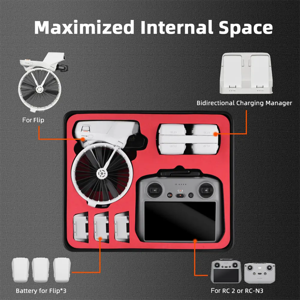For DJI Flip Hard Carrying Case Portable Storage Bag Waterproof Shoulder Bag Explosion-proof Case Handbag for DJI Flip Accessory