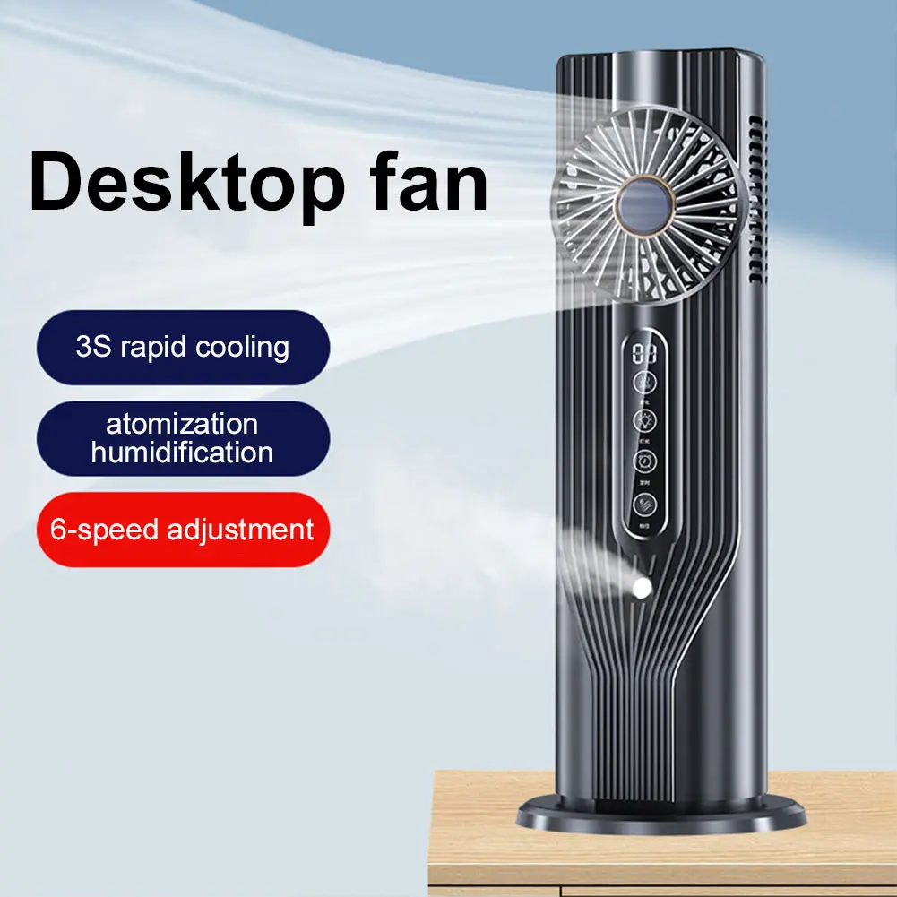 6 Wind Speed Water Cooling Fan 380ml Tank Portable Air Chiller Portable Tower Fan Standing Fan for Bedroom Living Room Office