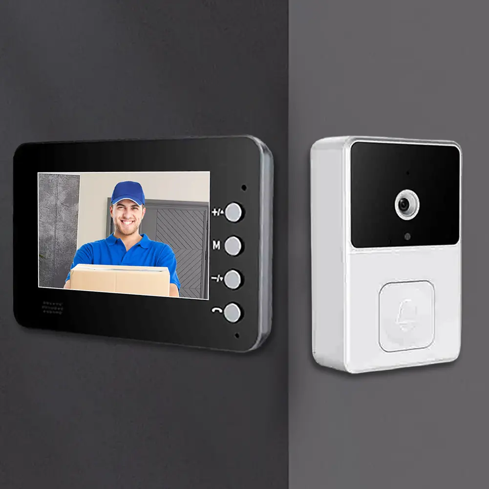 4.3 Inch IPS Screen Wireless Video Doorbell Infrared Night Vision 2.4G Wi-Fi Smart Video Doorbell for Home Surveillance