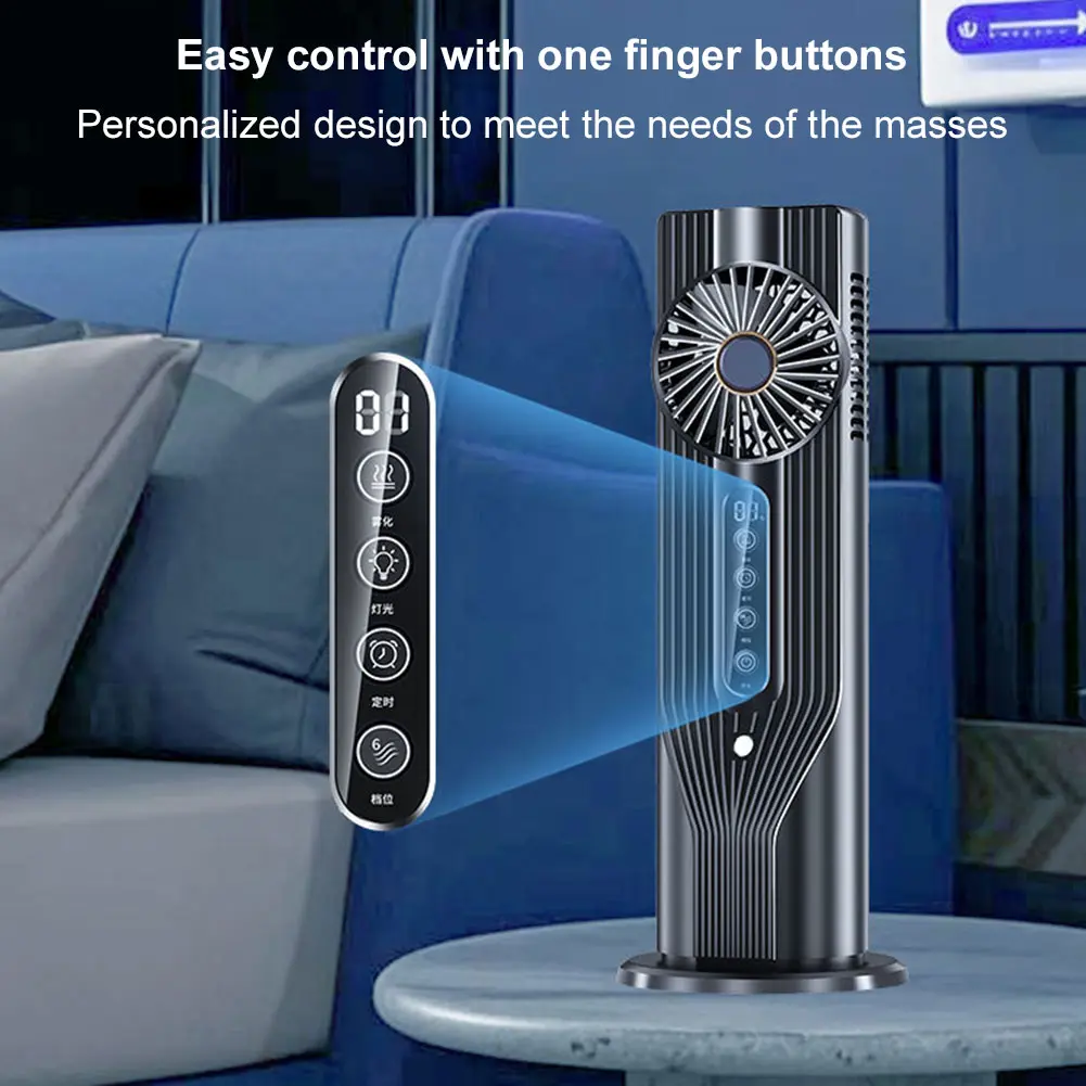 6 Wind Speed Water Cooling Fan 380ml Tank Portable Air Chiller Portable Tower Fan Standing Fan for Bedroom Living Room Office