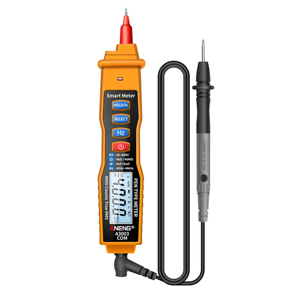 Pen Type Digital Multimeter Manual Range Data Hold AC/DC Ammeter Voltmeter Capacitance Resistance Meter for Electrician