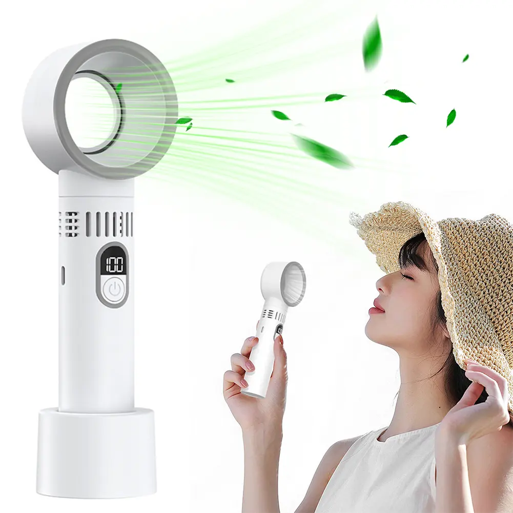 Portable Handheld Fan USB Rechargeable Cooling Bladeless Fan Personal Fan Gifts for Women Men Travel/Camping/Outdoor